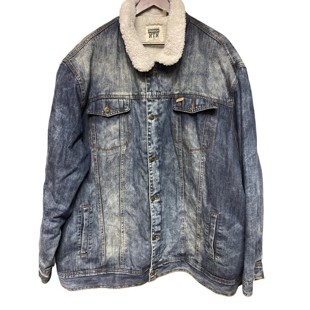 Parish Nation Men's NTN For The People Denim Jean Jacket Sherpa Lined 6X